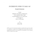خرید و دانلود نسخه کامل کتاب Incidence structures of partitions [PhD thesis]