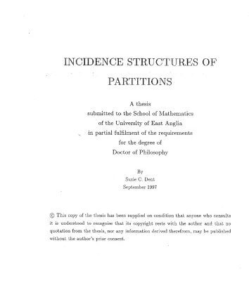 خرید و دانلود نسخه کامل کتاب Incidence structures of partitions [PhD thesis]
