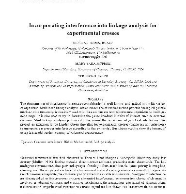 خرید و دانلود نسخه کامل کتاب Incorporating interference into linkage analysis for experimental crosses