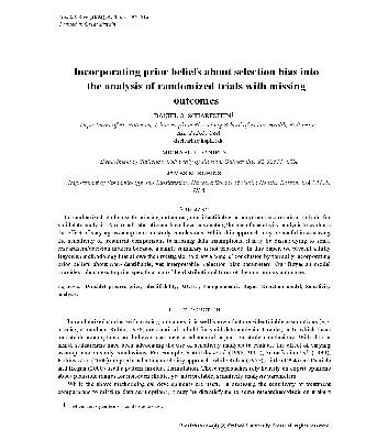 خرید و دانلود نسخه کامل کتاب Incorporating prior beliefs about selection bias into the analysis of randomized trials with missing outcomes