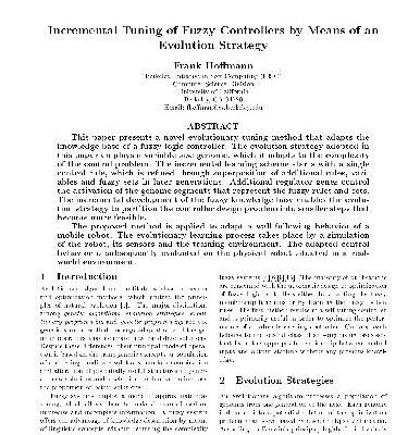 خرید و دانلود نسخه کامل کتاب Incremental tuning of fuzzy controllers by means of an evolution strategy