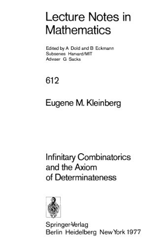 خرید و دانلود نسخه کامل کتاب Infinitary Combinatorics and the Axiom of Determinateness_68b479526e618.jpeg خرید و دانلود نسخه کامل کتاب Infinitary Combinatorics and the Axiom of Determinateness