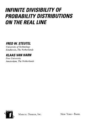 خرید و دانلود نسخه کامل کتاب Infinite divisibility of probability distributions on real line