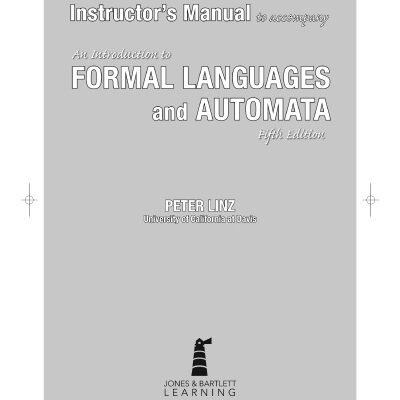 خرید و دانلود نسخه کامل کتاب Instructor’s Manual Formal languages and Automata