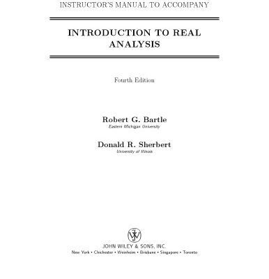 خرید و دانلود نسخه کامل کتاب Instructors Manual – Introduction to Real Analysis