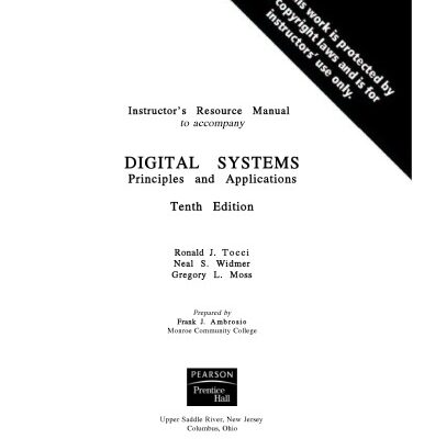 خرید و دانلود نسخه کامل کتاب Instructor’s Resource Manual to Accompany Digital Systems: Principles and Applications, 10th Edition