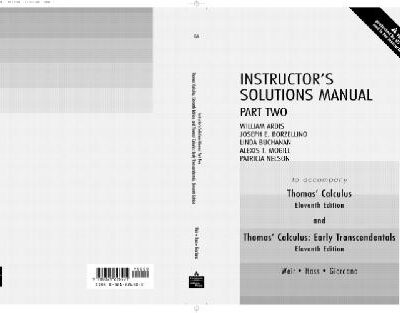 خرید و دانلود نسخه کامل کتاب Instructor’s solution manual to Thomas’ Calculus, parts 1 and 2