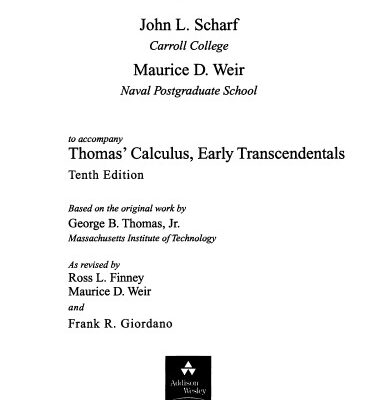 خرید و دانلود نسخه کامل کتاب Instructor’s Solutions Manual Part 1 (to accompany Thomas’ Calculus, Early Transcendentals, 10th Edition)