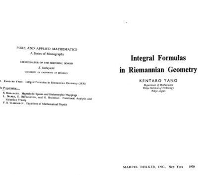 خرید و دانلود نسخه کامل کتاب Integral Formulas in Riemannian Geometry