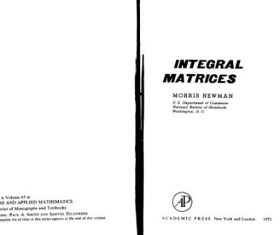 خرید و دانلود نسخه کامل کتاب Integral matrices