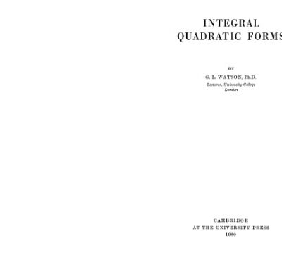 خرید و دانلود نسخه کامل کتاب Integral Quadratic Forms