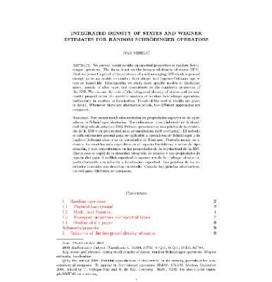 خرید و دانلود نسخه کامل کتاب Integrated density of states and Wegner estimates for random Schrodinger operators (Preprint)