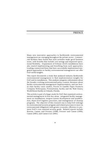 خرید و دانلود نسخه کامل کتاب Integrated Facility Environmental Management Approaches: Lessons from Industry for Department of Defense Facilities_68b4187f1c529.jpeg خرید و دانلود نسخه کامل کتاب Integrated Facility Environmental Management Approaches: Lessons from Industry for Department of Defense Facilities