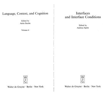 خرید و دانلود نسخه کامل کتاب Interface and Interface Conditions (Language, Context and Cognition 6) (Language, Context, and Cognition)