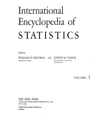 خرید و دانلود نسخه کامل کتاب International Encyclopedia of Statistics