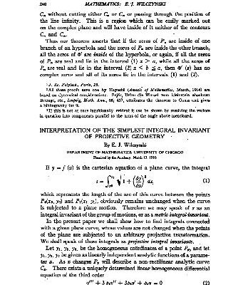 خرید و دانلود نسخه کامل کتاب Interpretation of the Simplest Integral Invariant of Projective Geometry (1916)(en)(5s)