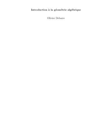 خرید و دانلود نسخه کامل کتاب Introduction à la géométrie algébrique