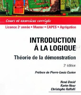 خرید و دانلود نسخه کامل کتاب Introduction à la logique : Théorie de la démonstration – Cours et exercices corrigés