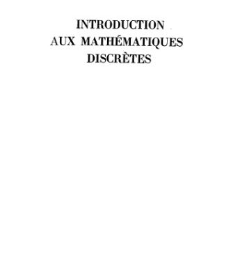 خرید و دانلود نسخه کامل کتاب Introduction aux mathématiques discrètes