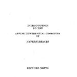 خرید و دانلود نسخه کامل کتاب Introduction to affine differential geometry of hypersurfaces