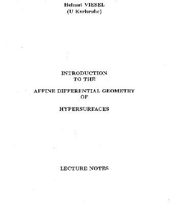 خرید و دانلود نسخه کامل کتاب Introduction to affine differential geometry of hypersurfaces