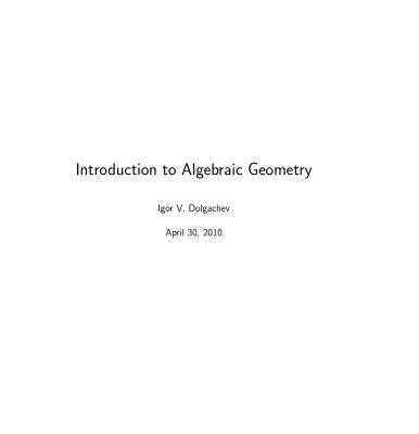 خرید و دانلود نسخه کامل کتاب Introduction to Algebraic Geometry