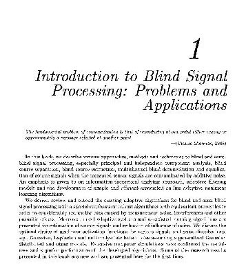 خرید و دانلود نسخه کامل کتاب Introduction to Blind Signal Processing Problems and Applications