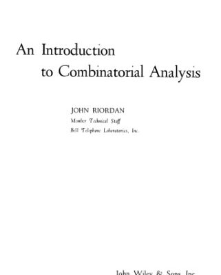 خرید و دانلود نسخه کامل کتاب Introduction to combinatorial analysis