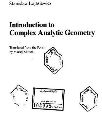 خرید و دانلود نسخه کامل کتاب Introduction to Complex Analytic Geometry