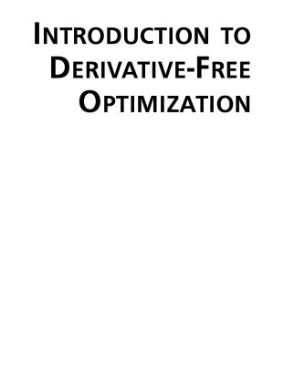 خرید و دانلود نسخه کامل کتاب Introduction to derivative-free optimization