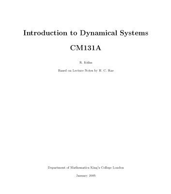 خرید و دانلود نسخه کامل کتاب Introduction to Dynamical Systems [Lecture Notes]