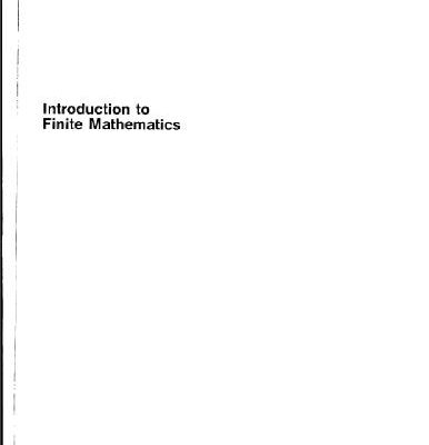 خرید و دانلود نسخه کامل کتاب Introduction to finite mathematics