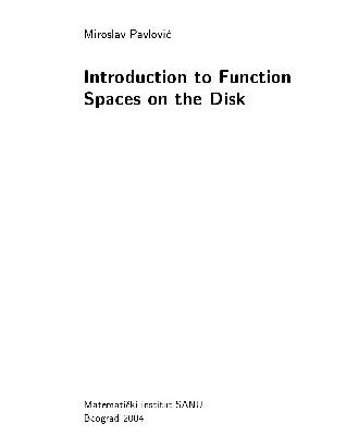 خرید و دانلود نسخه کامل کتاب Introduction to function spaces on the disk