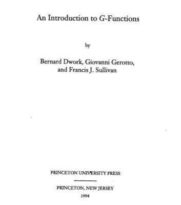 خرید و دانلود نسخه کامل کتاب Introduction to G-functions