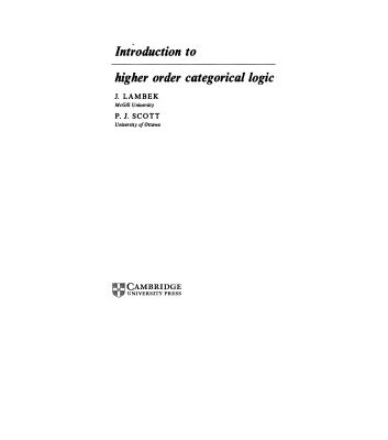 خرید و دانلود نسخه کامل کتاب Introduction to Higher-Order Categorical Logic