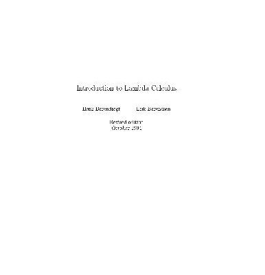 خرید و دانلود نسخه کامل کتاب Introduction to Lambda Calculus