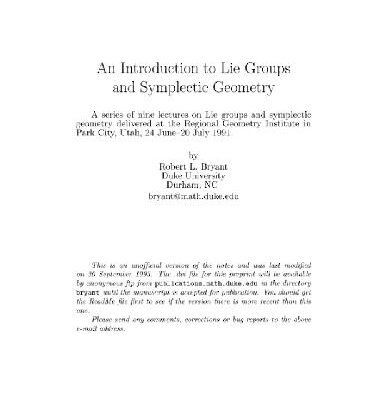 خرید و دانلود نسخه کامل کتاب Introduction to Lie groups and symplectic geometry (1993 lectures)
