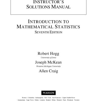 خرید و دانلود نسخه کامل کتاب Introduction to Mathematical Statistics. Instructor’s Solutions manual