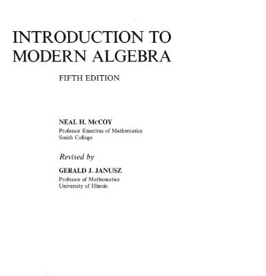خرید و دانلود نسخه کامل کتاب Introduction to Modern Algebra