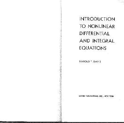 خرید و دانلود نسخه کامل کتاب Introduction to Nonlinear Differential and Integral Equations