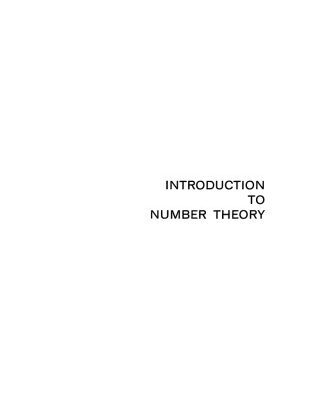 خرید و دانلود نسخه کامل کتاب Introduction to Number Theory [bad scan]