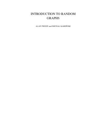 خرید و دانلود نسخه کامل کتاب Introduction to Random Graphs