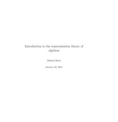 خرید و دانلود نسخه کامل کتاب Introduction to the representation theory of algebras, *preliminary version* October 20, 2011
