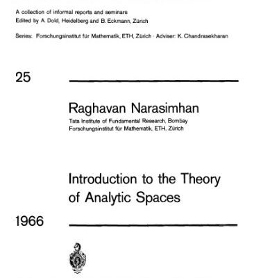 خرید و دانلود نسخه کامل کتاب Introduction to the theory of analytic spaces
