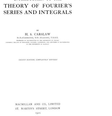 خرید و دانلود نسخه کامل کتاب Introduction to the theory of Fourier’s series and integrals