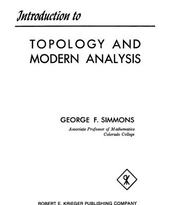 خرید و دانلود نسخه کامل کتاب Introduction to Topology and Modern Analysis