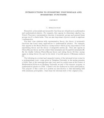 خرید و دانلود نسخه کامل کتاب Introductions to Symmetric Polynomials and Symmetric Functions
