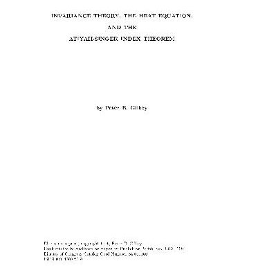 خرید و دانلود نسخه کامل کتاب Invariance theory, heat equation, and the index theorem