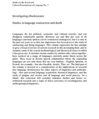 خرید و دانلود نسخه کامل کتاب Investigating Obsolescence : Studies in Language Contraction and Death