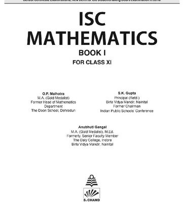 خرید و دانلود نسخه کامل کتاب ISC Mathematics for Class XI